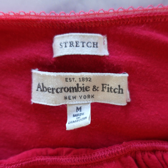 Vintage Y2K Abercrombie & Fitch Tank Top Medium Pink Lace Babydoll Cami 2000s - Picture 4 of 9